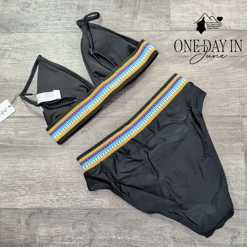 Aimage High Cut Bikini Swimsuit Size S